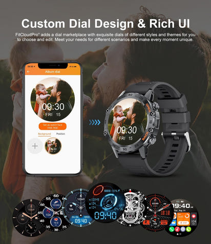 The Classic Men's Tactical Sports Smartwatch – Water Resistant Rugged Fitness Tracker