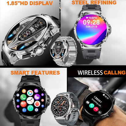 The All-Occasion Smart Watch for Men | 1.85” AMOLED HD Display, GPS, Bluetooth Calls, Compatible with Android & iOS
