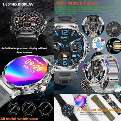 The All-Occasion Smart Watch for Men | 1.85” AMOLED HD Display, GPS, Bluetooth Calls, Compatible with Android & iOS