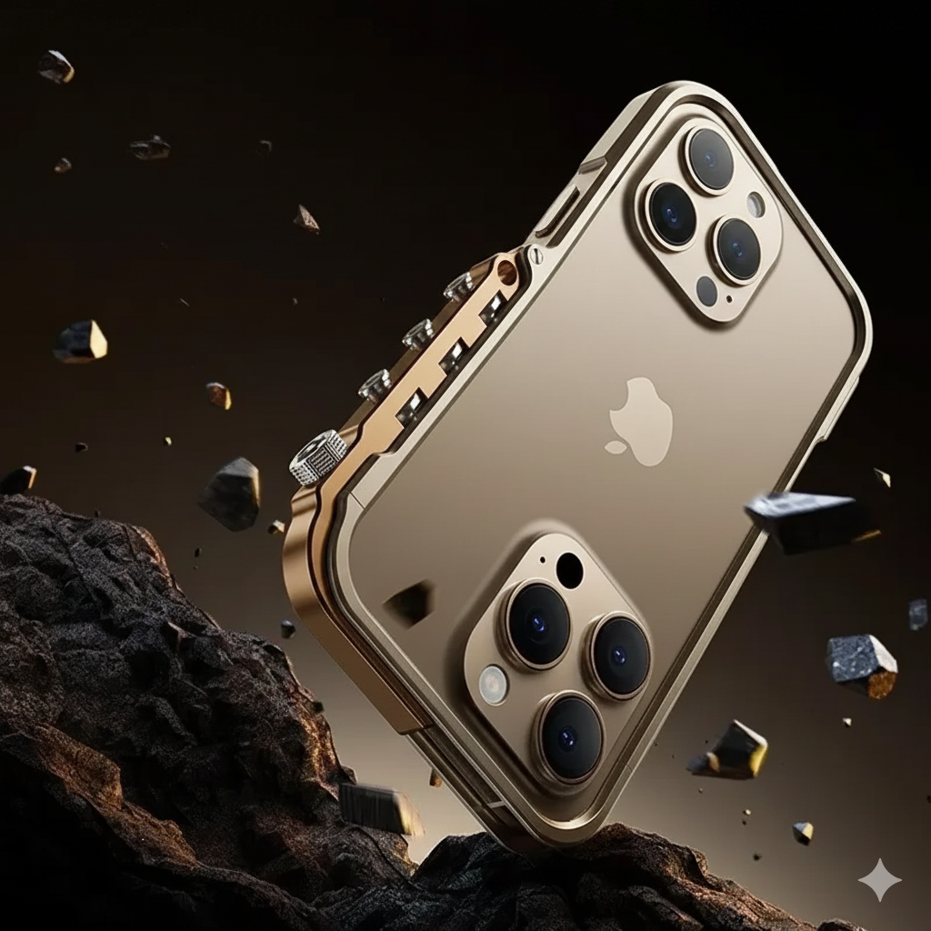 The Mechanical Metal iPhone Case | Aluminum Alloy Shockproof Frame for iPhone 17/16/15 Pro Max Series