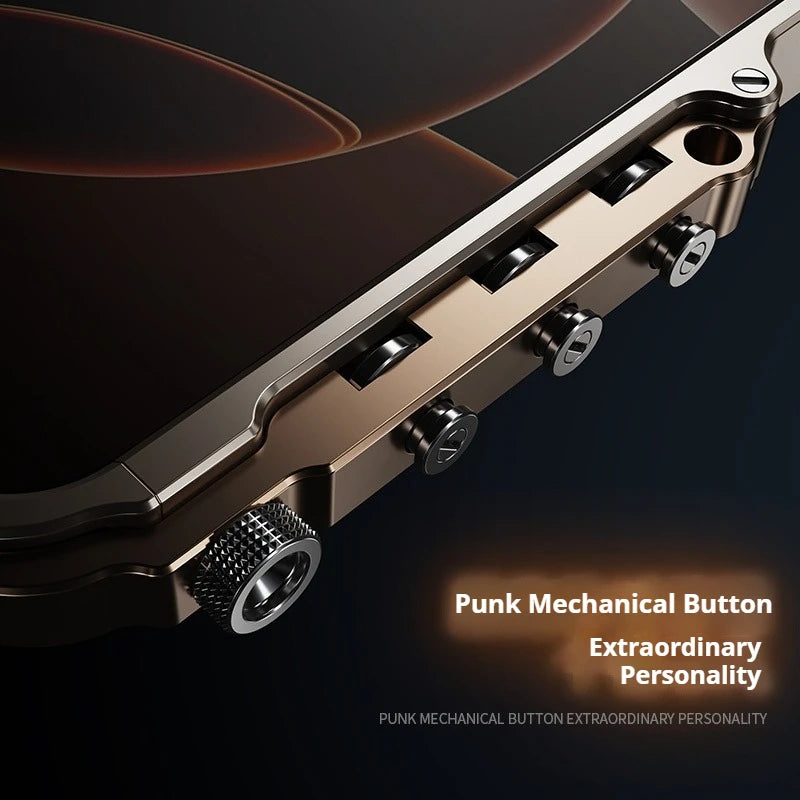 The Mechanical Metal iPhone Case | Aluminum Alloy Shockproof Frame for iPhone 17/16/15 Pro Max Series