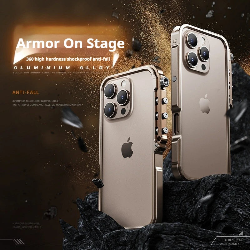 The Mechanical Metal iPhone Case | Aluminum Alloy Shockproof Frame for iPhone 17/16/15 Pro Max Series