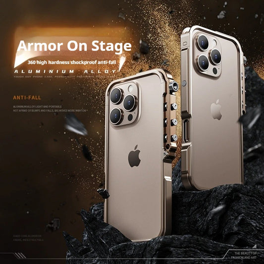 The Mechanical Metal iPhone Case | Aluminum Alloy Shockproof Frame for iPhone 17/16/15 Pro Max Series