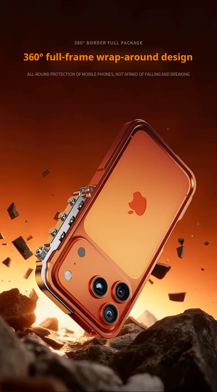 The Mechanical Metal iPhone Case | Aluminum Alloy Shockproof Frame for iPhone 17/16/15 Pro Max Series
