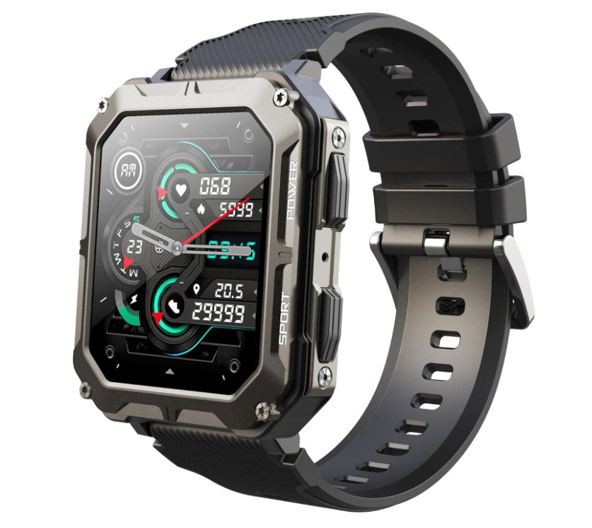 The Professional Smart Watch for Men | Large 1.83'' HD Screen Fitness Tracker with Bluetooth Calls, Music Control, Heart Rate Monitor