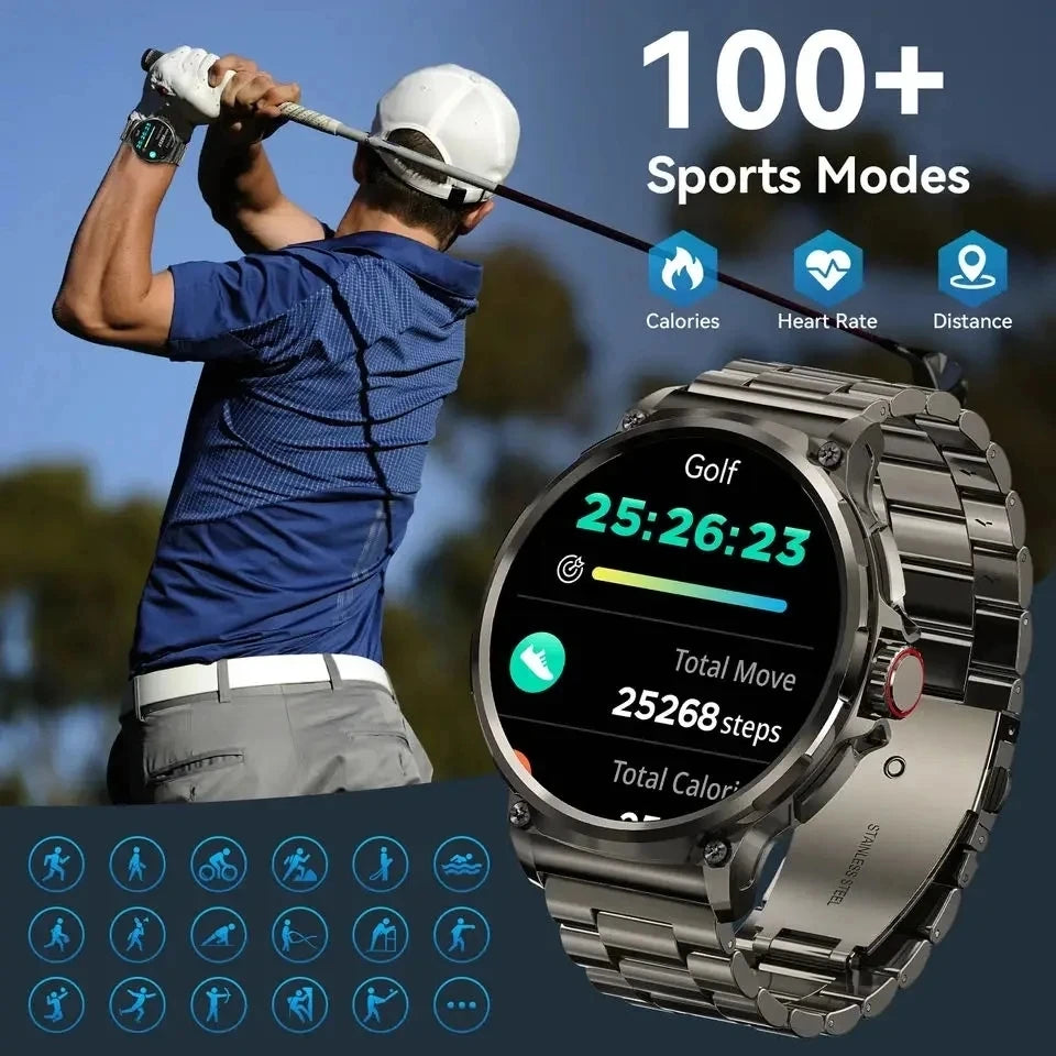The All-Occasion Smart Watch for Men | 1.85” AMOLED HD Display, GPS, Bluetooth Calls, Compatible with Android & iOS